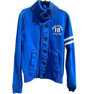 Abercrombie & Fitch Muscle Blue Button Up Sweater Men's Size Large Cotton Blend